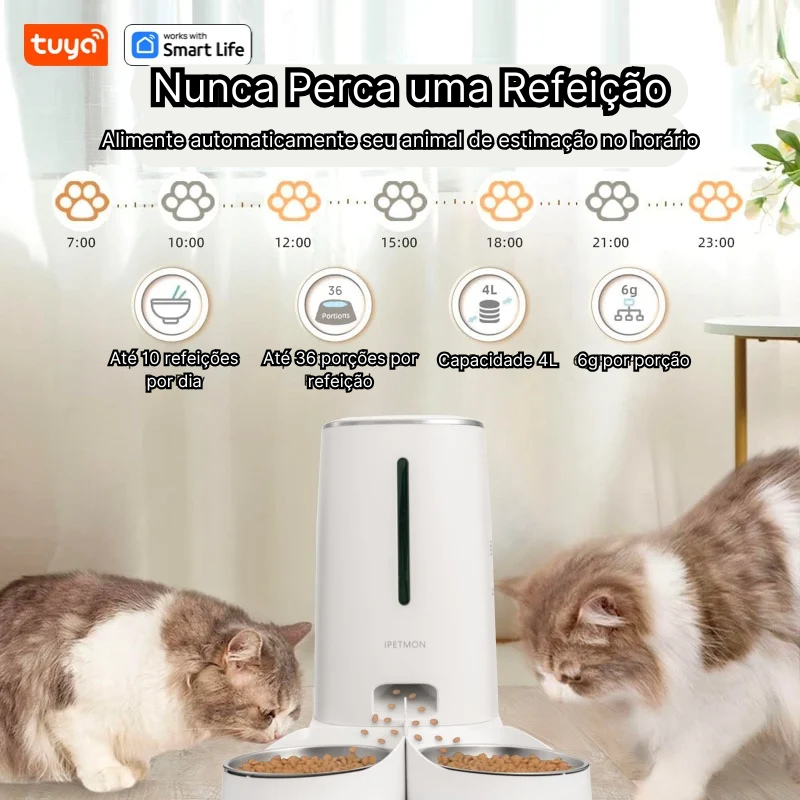 Alimentador Automático WiFi para Gatos - Controle por App