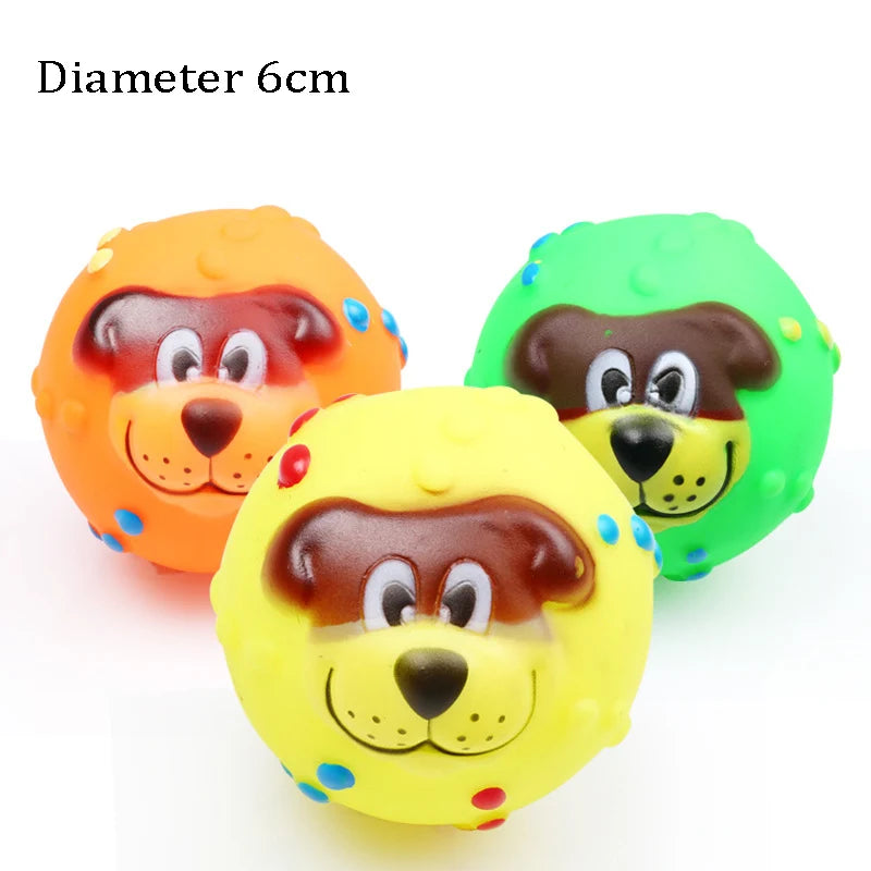 1 pçs diâmetro 6cm guinchado cão de estimação bola brinquedos para cães pequenos borracha mastigar brinquedo do filhote de cachorro material do cão brinquedos para cães brinquedos