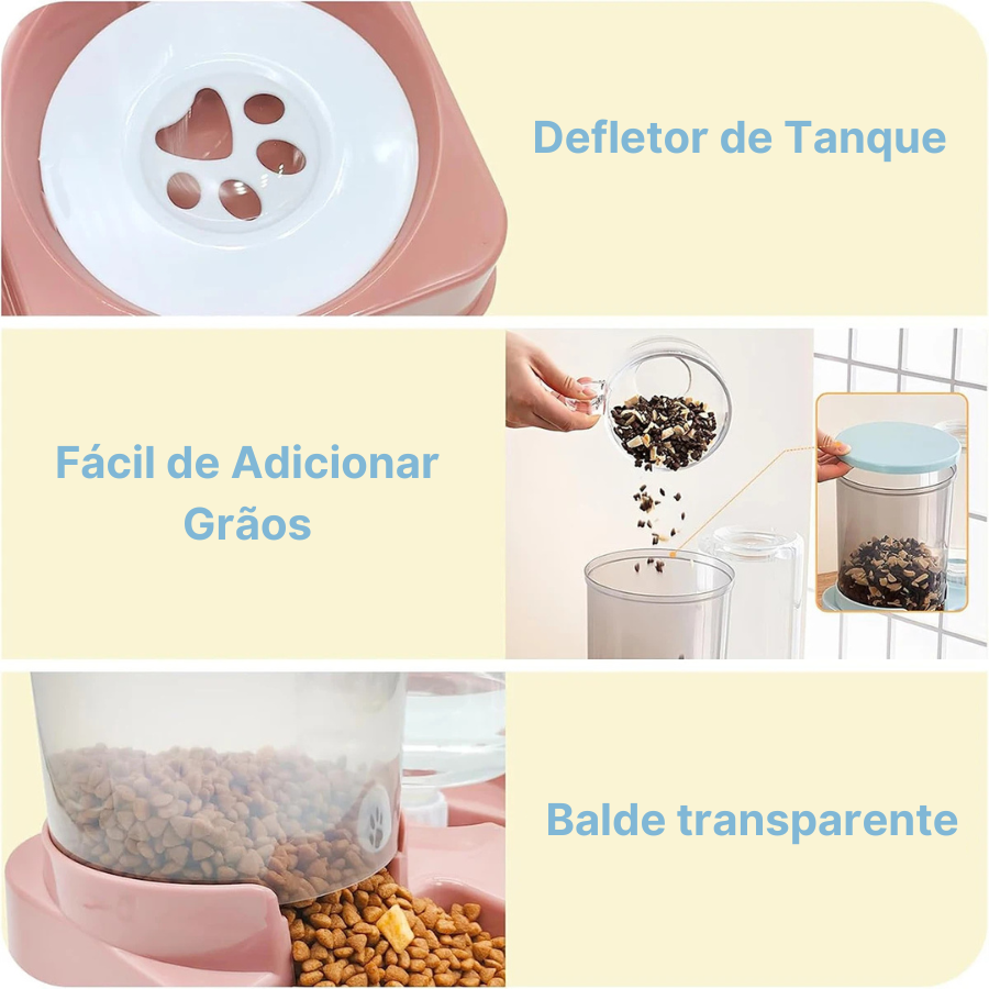 Alimentador Automático 2 em 1 para Pets - Colleira