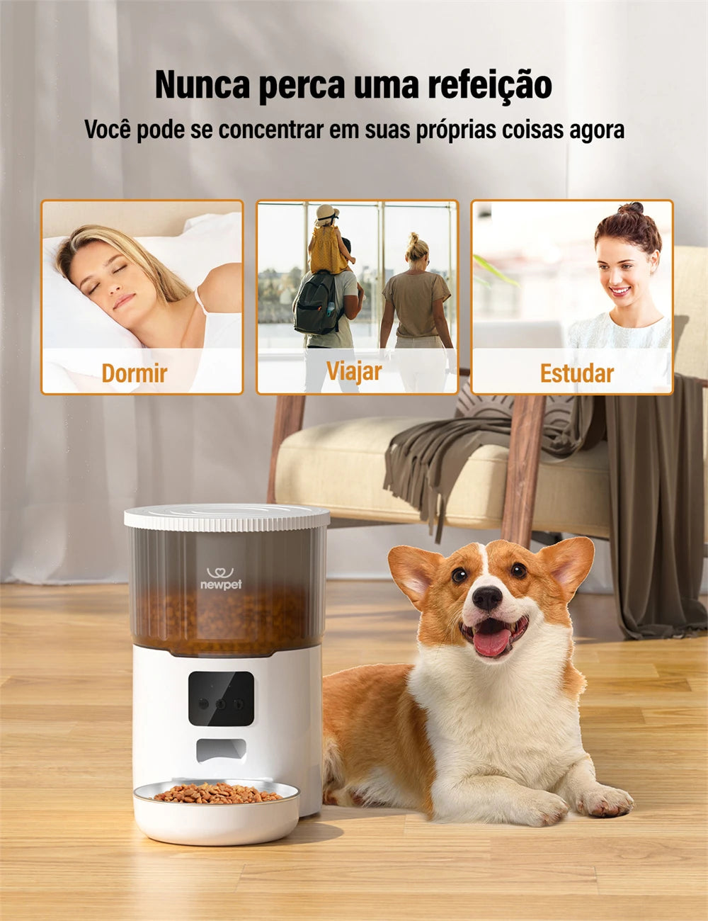 Alimentador Automático Inteligente 4L para Pets - Colleira