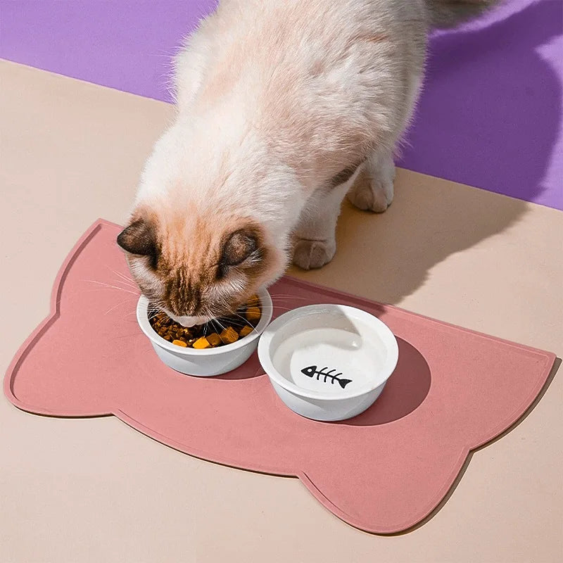 Silicone impermeável Pet Feeding Mat, Tigela de cão e gato, Almofada antiaderente, Bandeja de alimentador de cachorro, Almofada de água Placemat