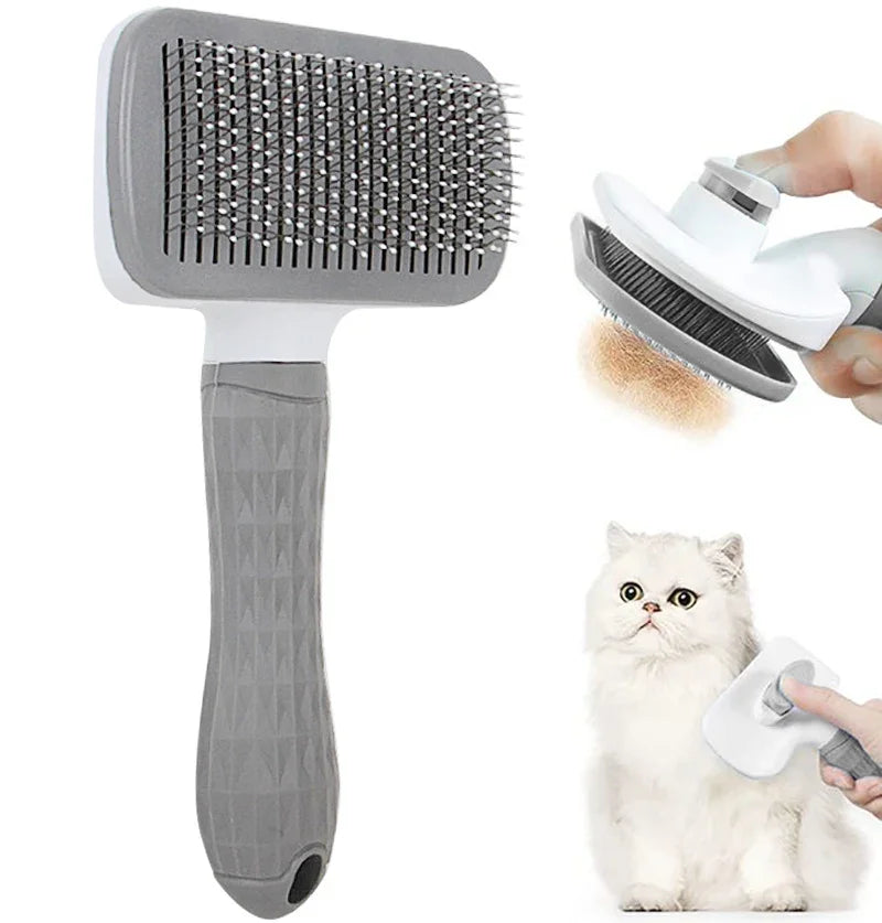 Escova removedor de cabelo do cão, gato cabelo grooming e cuidados pente para cabelos longos, Pet remove cabelos, escova de banho de limpeza