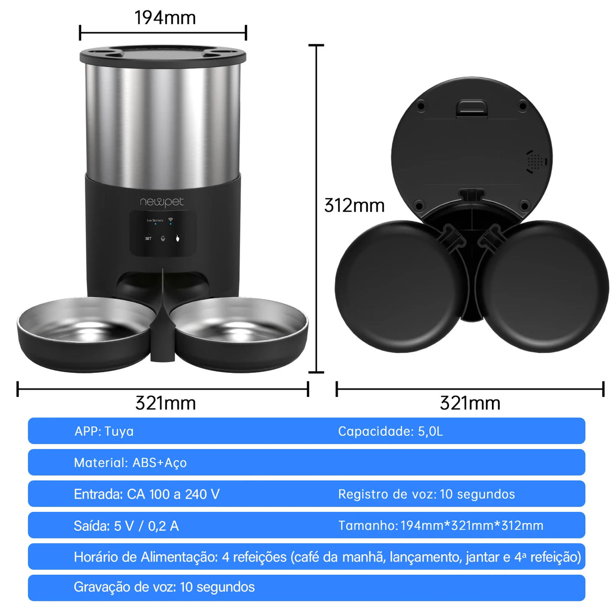 Alimentador Automático WiFi para Gatos - Colleira