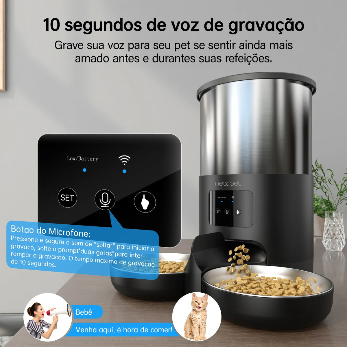 Alimentador Automático WiFi para Gatos - Colleira