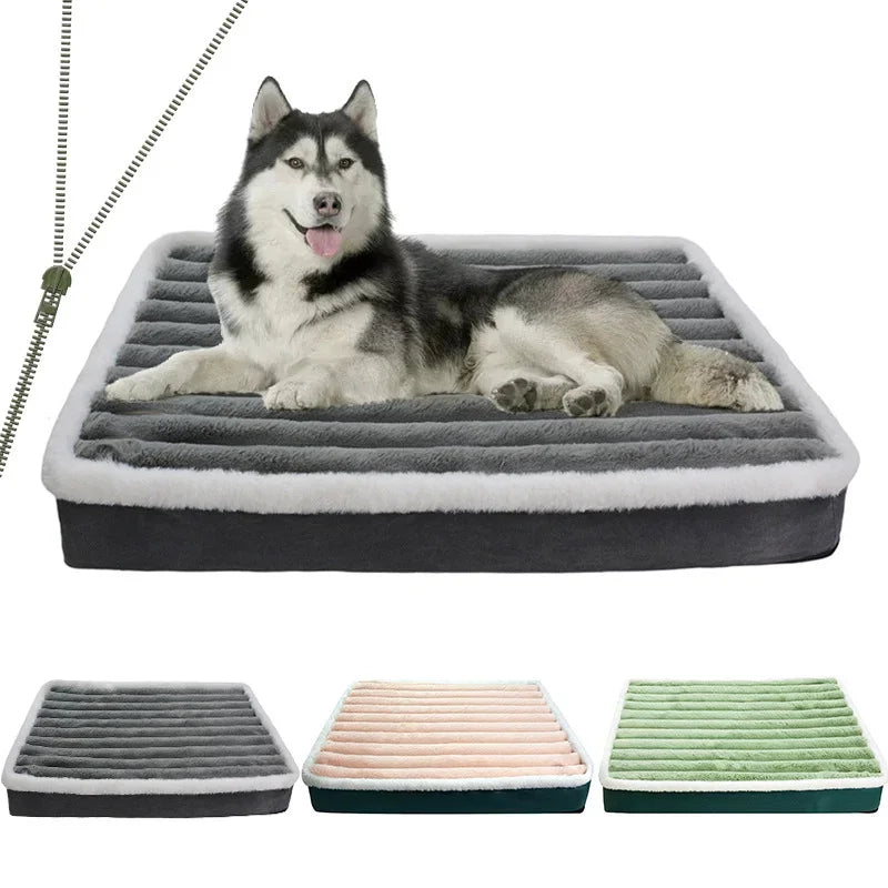 Cama curta do cão do luxuoso com fundo antiderrapante, Cama ortopédica do cão da espuma, tampa removível, cães grandes, médios, pequenos, máquina lavável