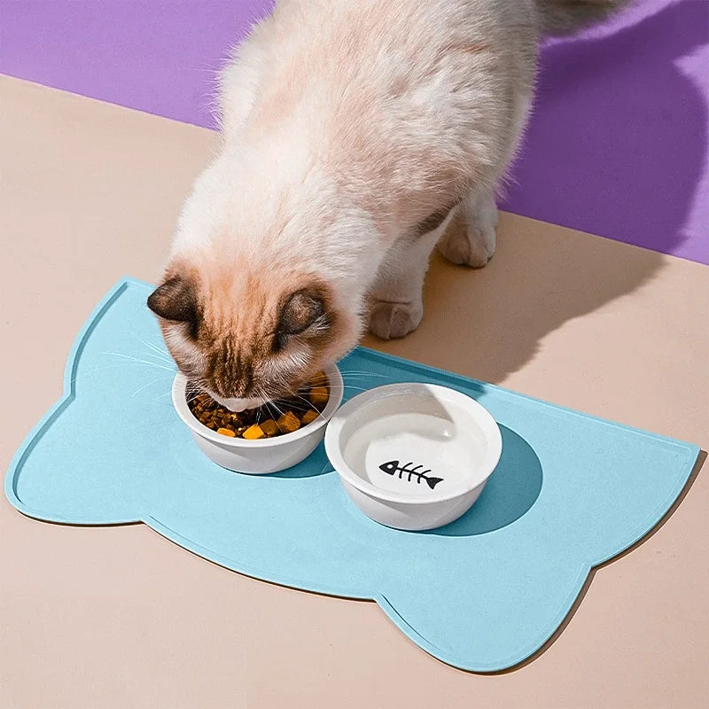 Silicone impermeável Pet Feeding Mat, Tigela de cão e gato, Almofada antiaderente, Bandeja de alimentador de cachorro, Almofada de água Placemat