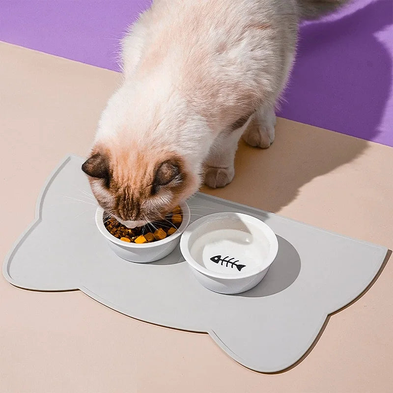 Silicone impermeável Pet Feeding Mat, Tigela de cão e gato, Almofada antiaderente, Bandeja de alimentador de cachorro, Almofada de água Placemat